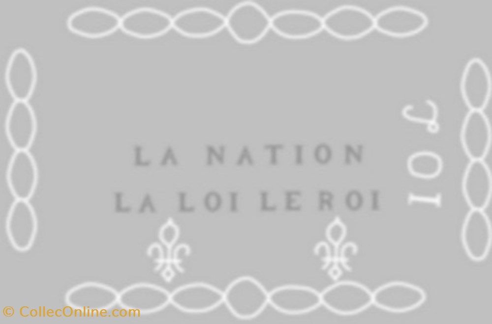 Assignat de dix livres filigrane LA LOI LE ROI billets europe france assignat de dix livres filigrane la loi le roi