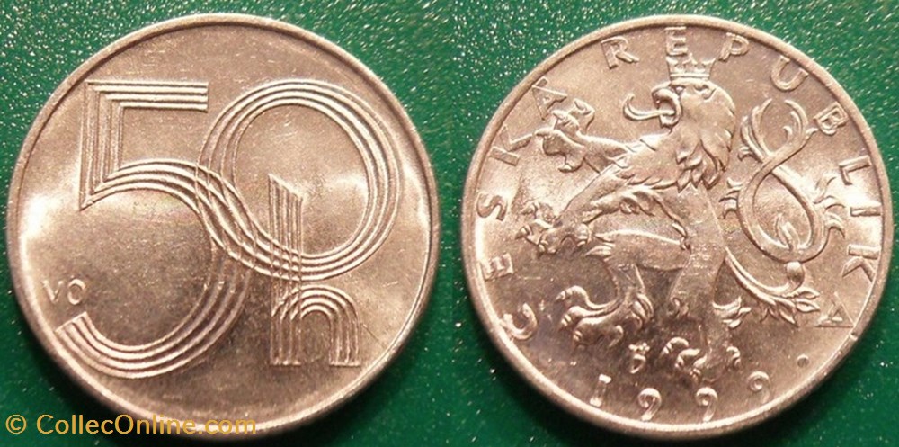 50 Haléru 1999 monnaie monde republique tcheque 50 haleru 1999