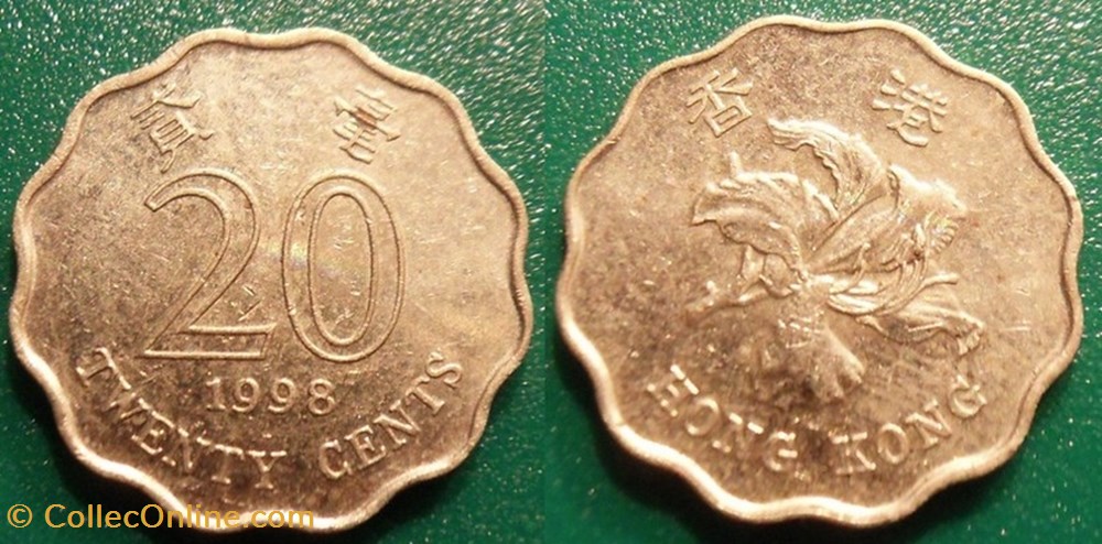 20 Cents 1998 monnaie monde hong kong 20 cents 1998