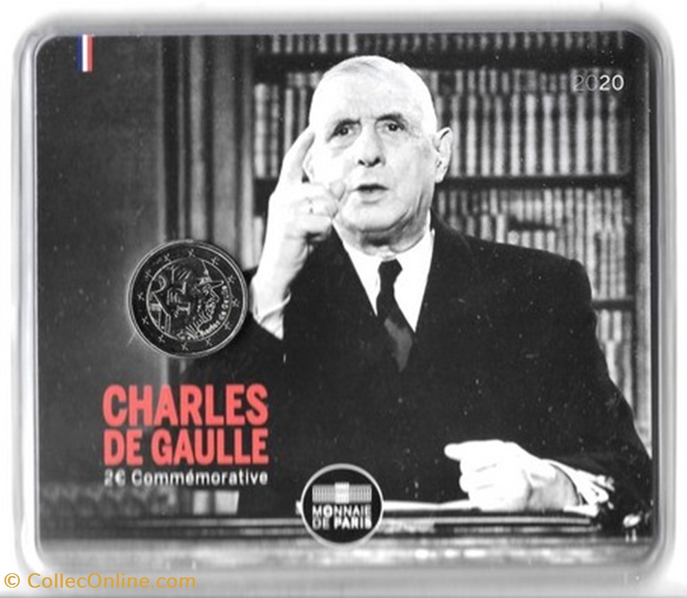 2 Euros 2020 Charles de Gaulle Blister BU monnaies monde france 2 euros 2020 charles de gaulle blister bu