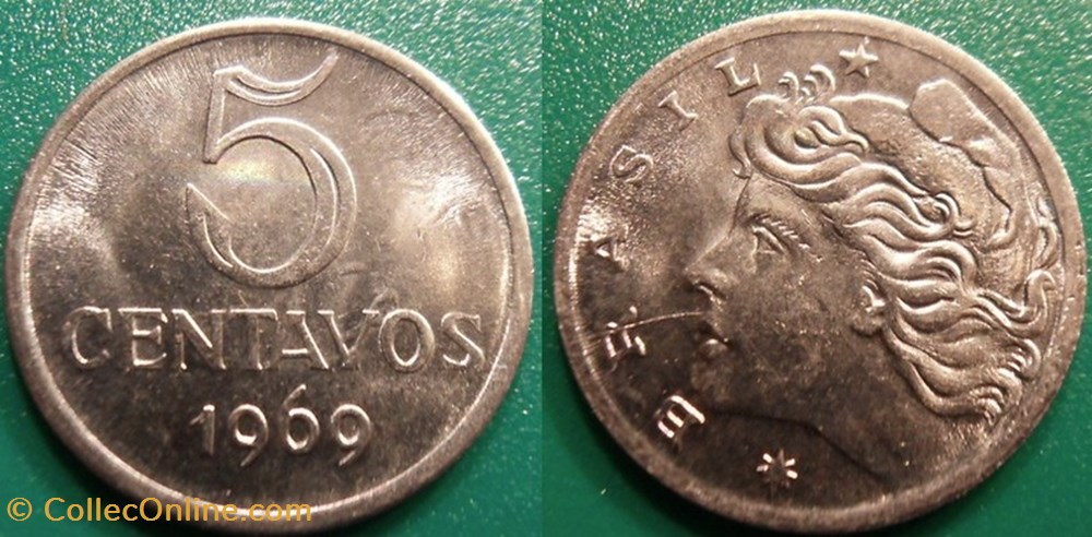 5 Centavos 1969 monnaie monde bresil 5 centavos 1969