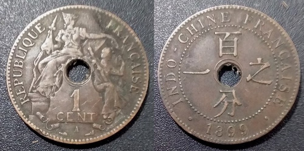 Indochine 1 cent 1899A monnaies colonies francaises indochine 1 cent 1899a