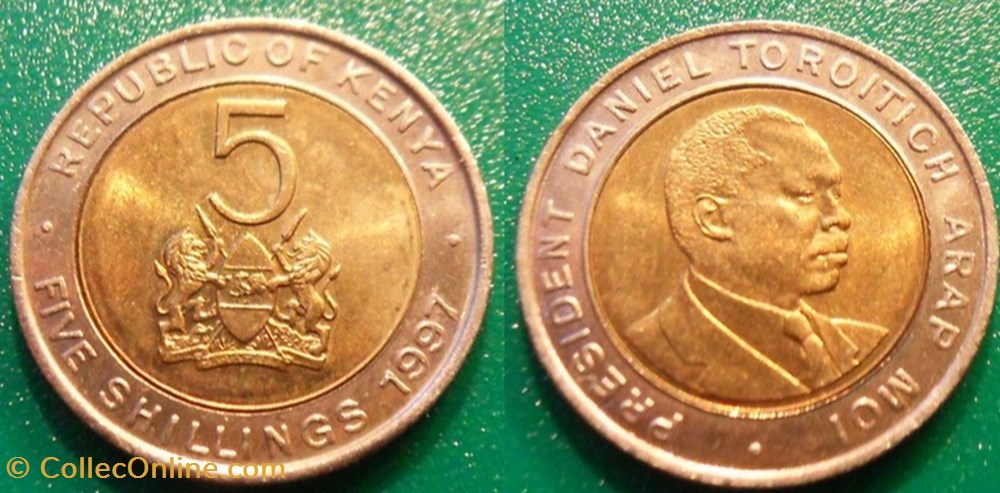 5 Shillings 1997 monnaie monde kenya 5 shillings 1997