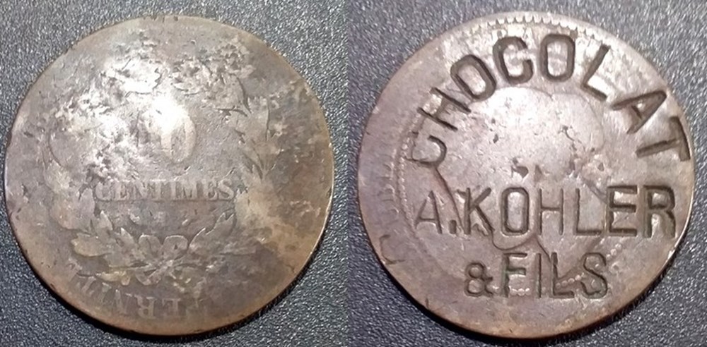 divers monnaie 10 centimes ceres contremarquee