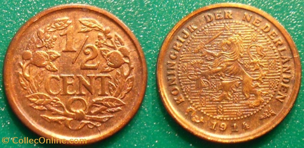 Pays Bas 1/2 cent 1914 monnaie monde pays bas 1 2 cent 1914