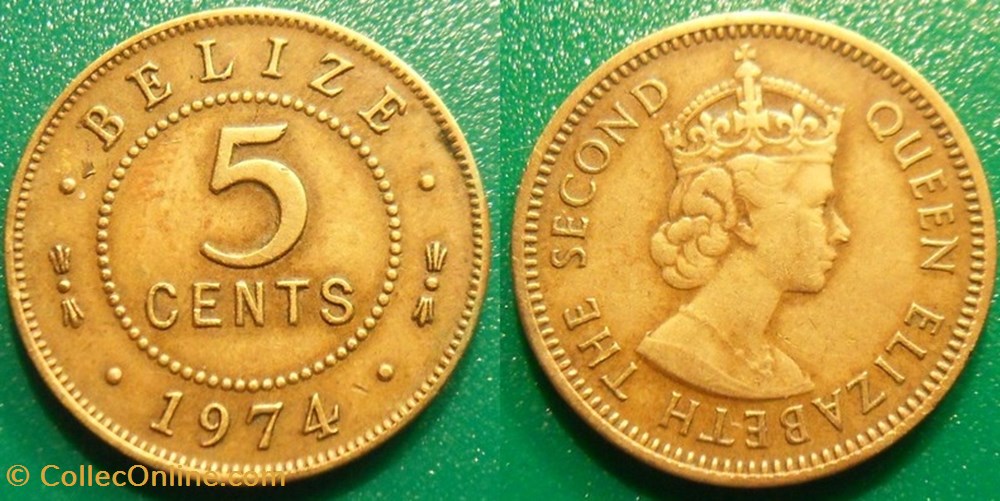 5 Cents 1974 monnaie monde belize 5 cents 1974
