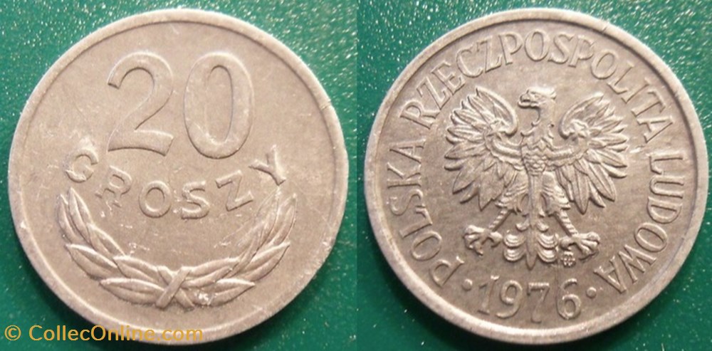 20 Groszy 1976 monnaie monde pologne 20 groszy 1976