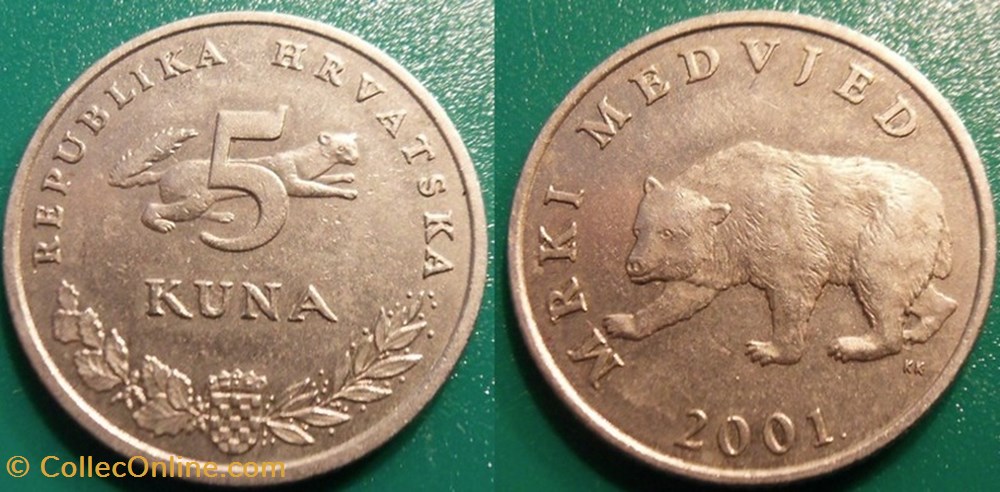 5 Kuna 2001 monnaie monde croatie 5 kuna 2001