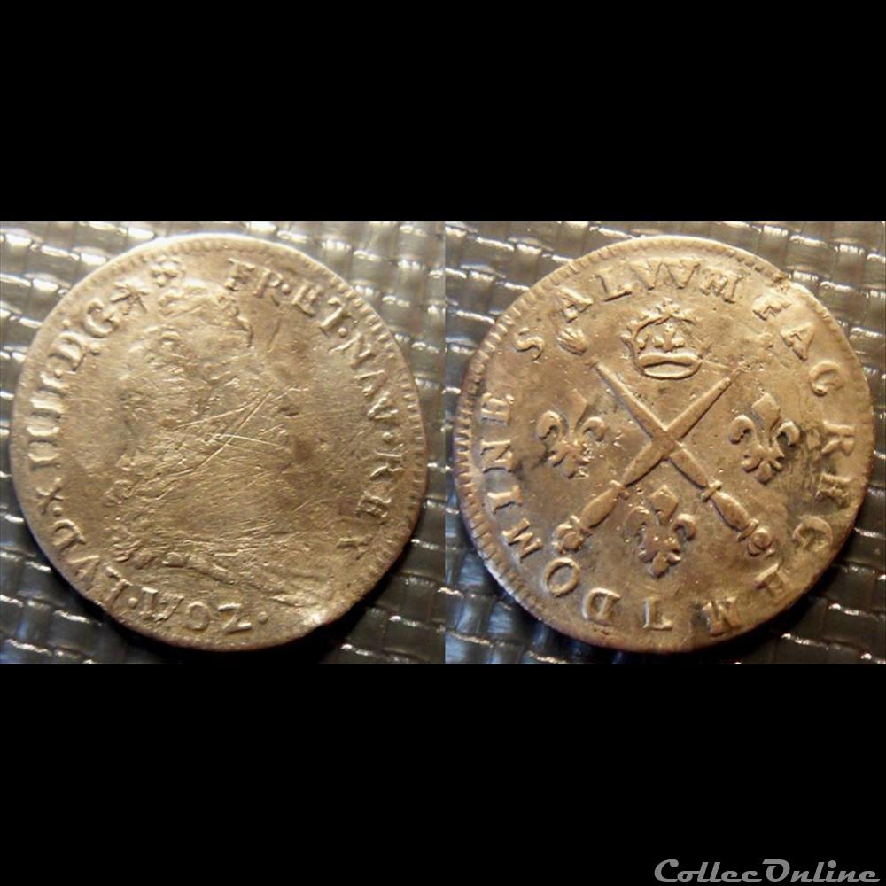 H3 Louis XIV 5 Sols aux insignes 1702 L Bayonne flan réformé monnaies france royales h3 louis xiv 5 sols aux insignes 1702 l bayonne flan reforme