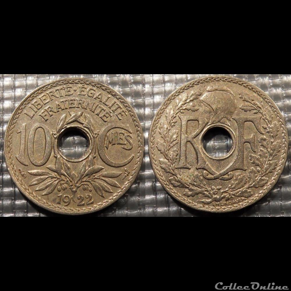 Dc 10 centimes EM Lindauer 1922 21mm 4g monnaie france moderne dc 10 centimes em lindauer 1922 21mm 4g