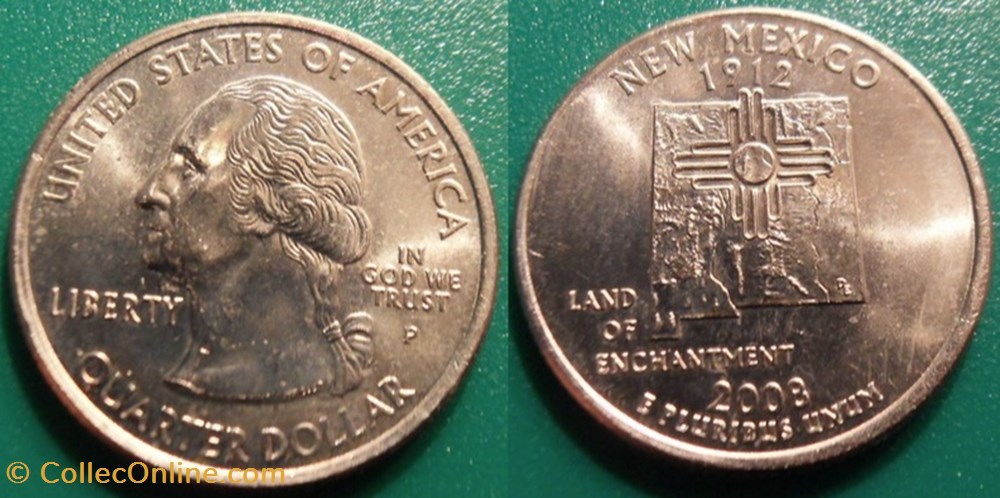 1/4 dollar 2008 P New Mexico monnaie monde etat uni 1 4 dollar 2008 p new mexico