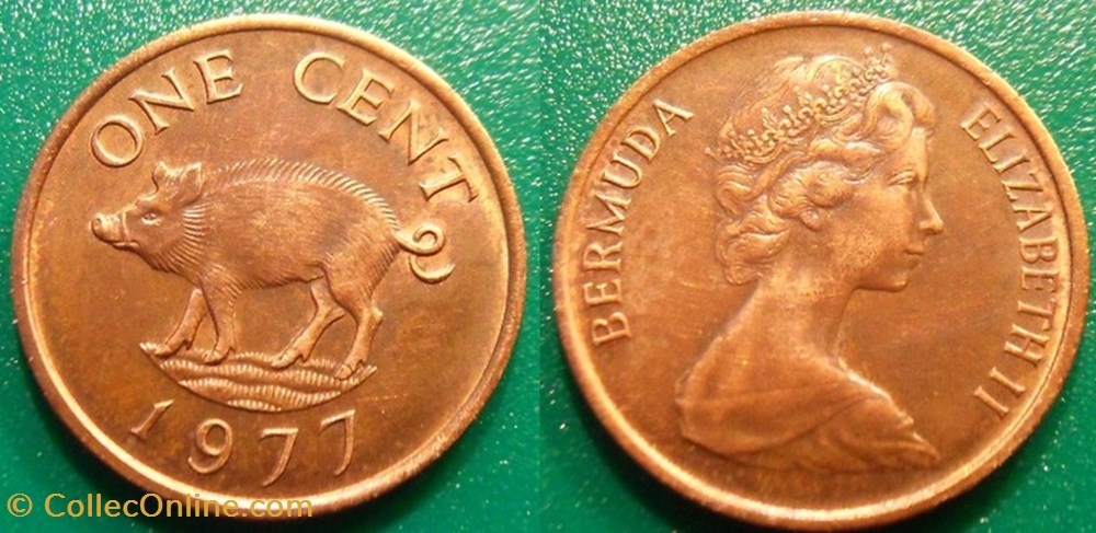 1 Cent 1977 monnaie monde bermude 1 cent 1977