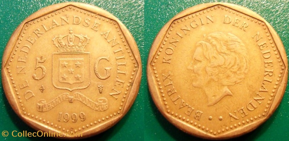 5 Gulden 1999 monnaie monde 5 gulden 1999