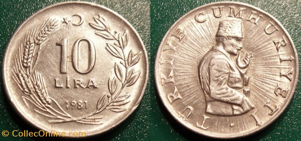10 Lira 1981 monnaie monde turquie 10 lira 1981