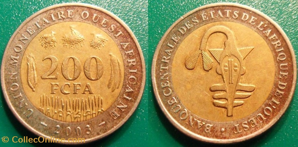 monnaie 200 francs 2003 fcfa