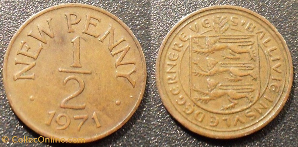 1/2 Penny 1971 monnaies monde ile de guernesey 1 2 penny 1971
