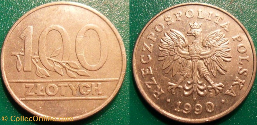 100 Zlotych 1990 monnaies monde pologne 100 zlotych 1990
