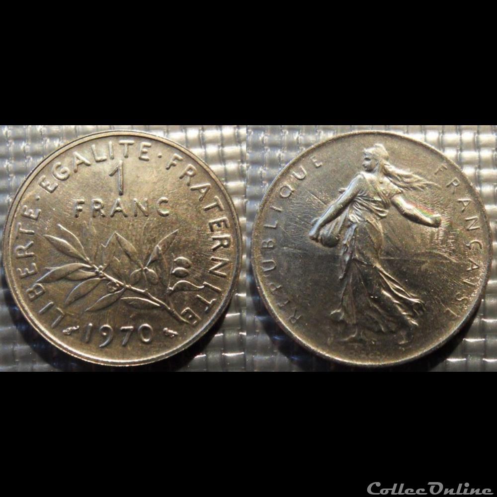 Hg 1 franc semeuse 1970 24mm 6g monnaie france moderne hg 1 franc semeuse 1970 24mm 6g