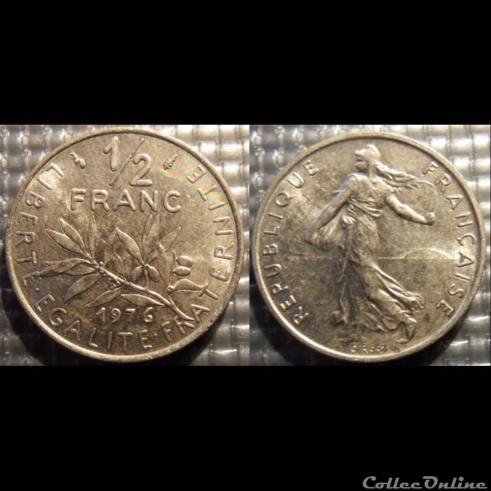 Gl 1/2 franc semeuse 1976 19.5mm 4.5g monnaie france moderne gl 1 2 franc semeuse 1976 19 5mm 4 5g