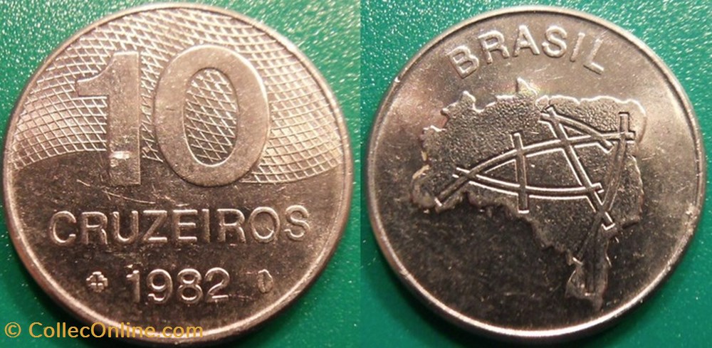 10 Cruzeiros 1982 monnaie monde bresil 10 cruzeiros 1982