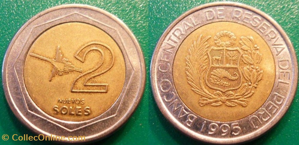 2 Nuevos Soles 1995 monnaie monde perou 2 nuevos soles 1995