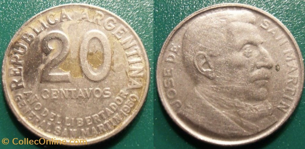 20 Centavos 1950 monnaie monde argentine 20 centavos 1950