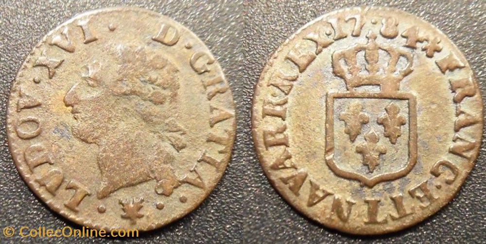 J1 Louis XVI Liard 1784 I monnaies europe medievale france royales j1 louis xvi liard 1784 i