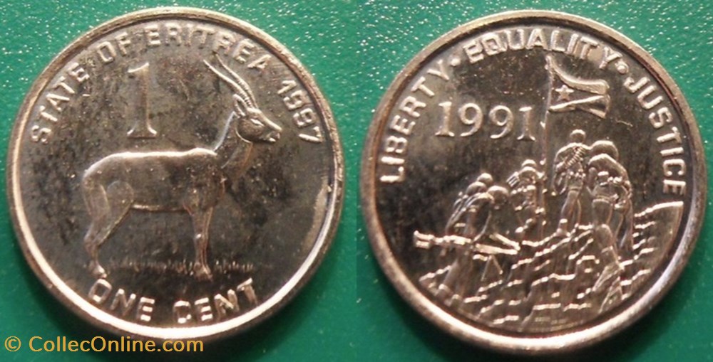 1 cent 1997 monnaie monde erythree 1 cent 1997