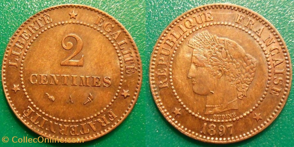 J-Troisième République 2 Centimes Céres 1897 A monnaies france modernes j troisieme republique 2 centimes ceres 1897 a