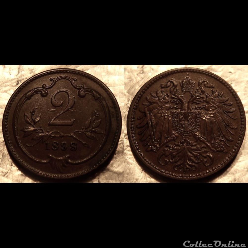 Autriche 2 Heller 1898 monnaie monde autriche 2 heller 1898