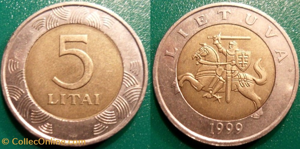 5 Litai 1999 monnaie monde lituanie 5 litai 1999
