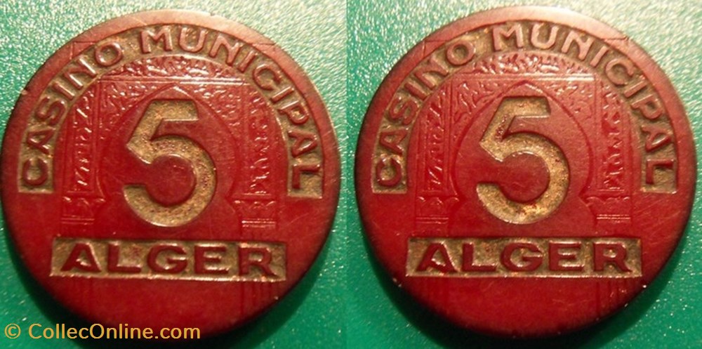 monnaies paranumismatique jetons poids j jeton casino alger casino municipal 5