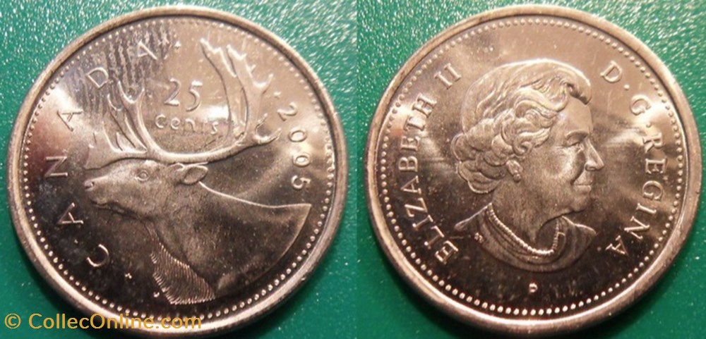 monnaie monde canadum 25 cents 2005