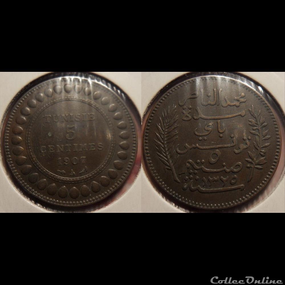 Tunisie 5 Centimes 1907A monnaie france colony tunisie 5 centimes 1907a