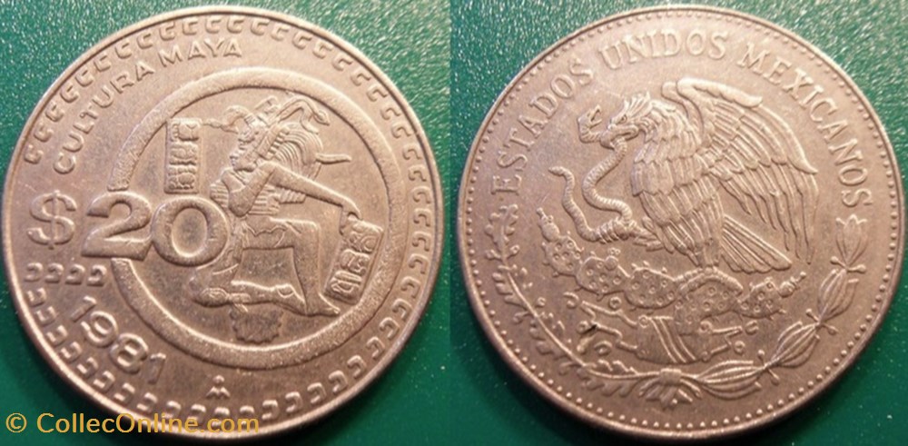 monnaie monde mexique 20 pesos 1981