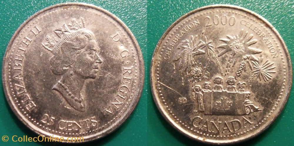 25 Cents 2000 monnaie monde canadum 25 cents 2000