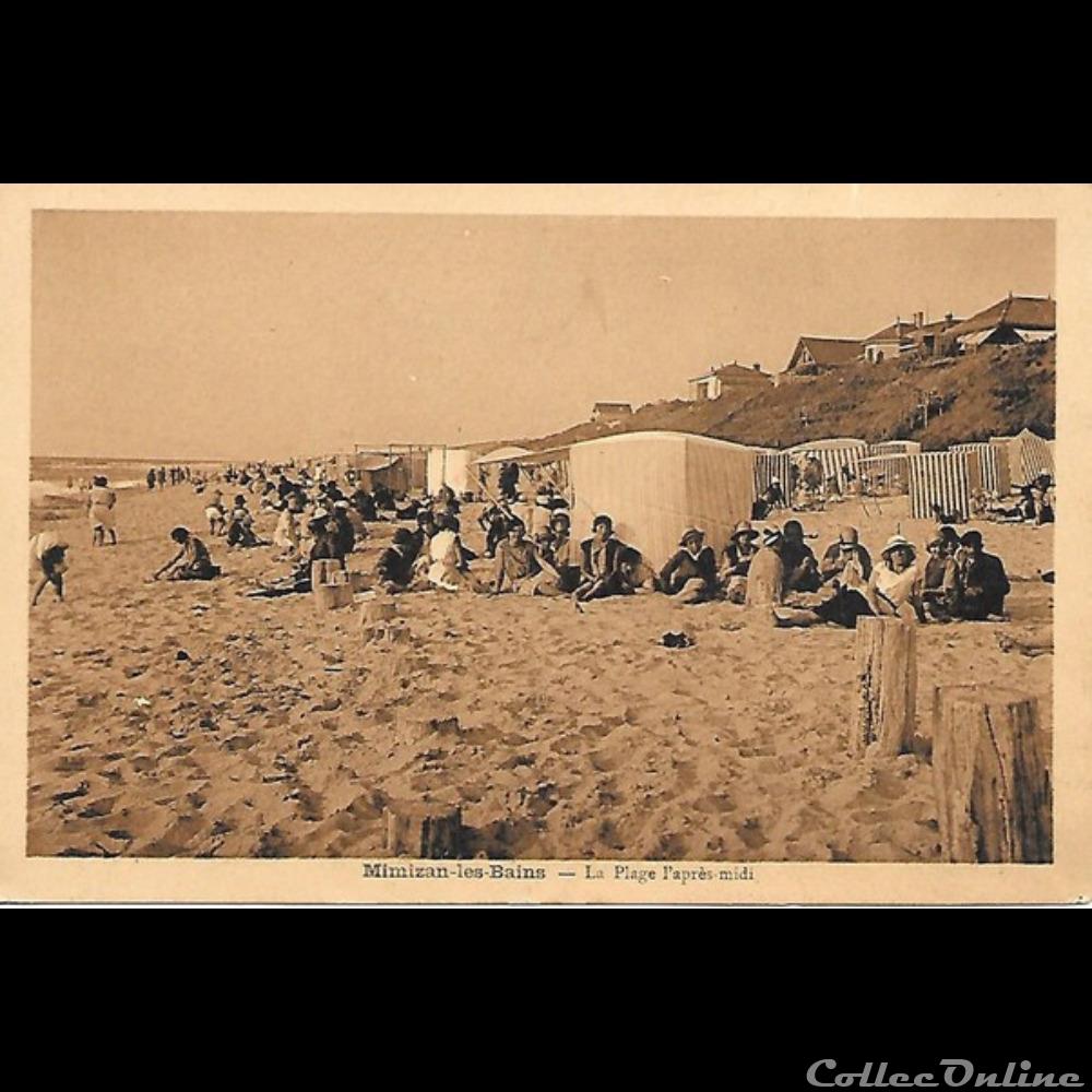 Carte Postale (40) Mimizan plage + Flamme divers carte postale 40 mimizan plage flamme