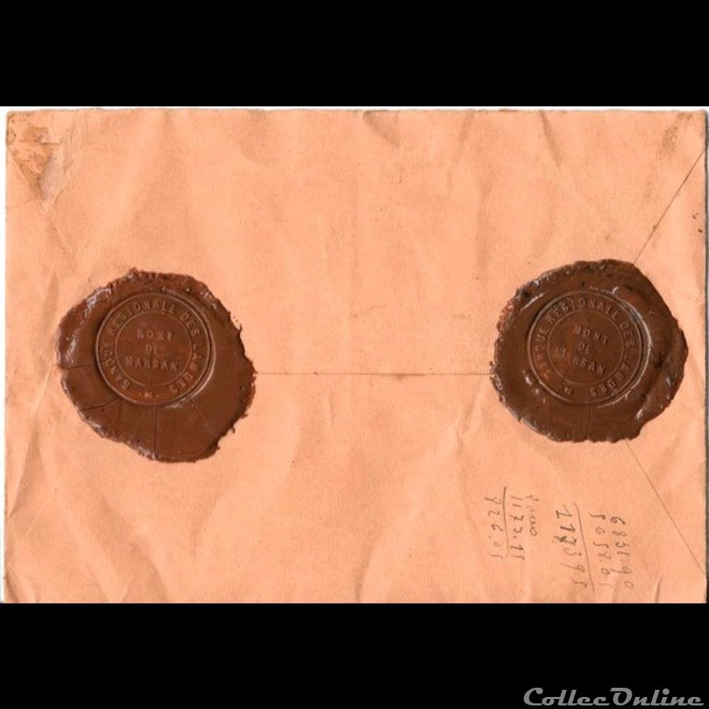 Vieux papiers: enveloppe chargée Banque Régionale des Landes 1931 autre vieux papiers enveloppe chargee banque regionale des landes 1931
