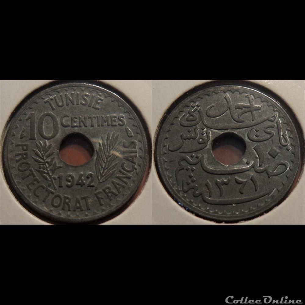 Tunisie 10 Centimes 1942 monnaie france colony tunisie 10 centimes 1942