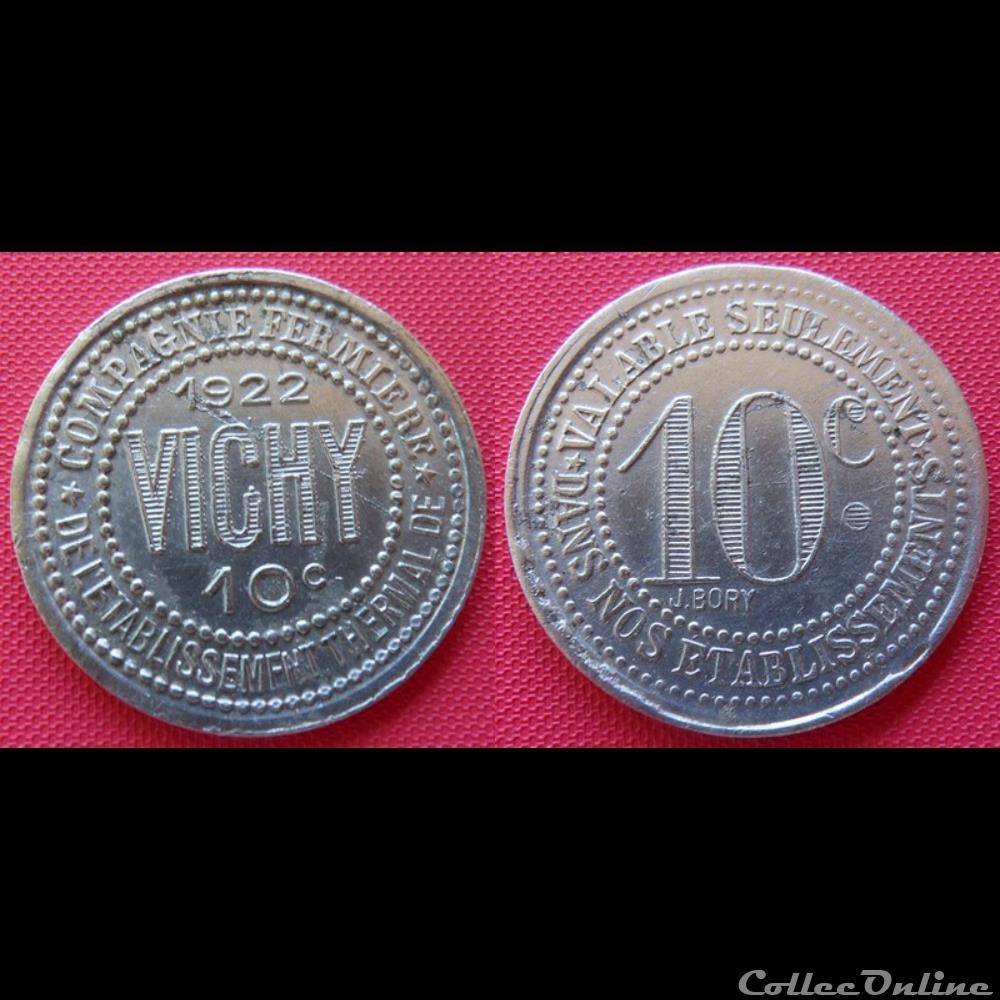 p- MN Vichy 10 C. 1922 Al Elie:50.6 monnaies paranumismatique jetons poids p mn vichy 10 c 1922 al elie 50 6