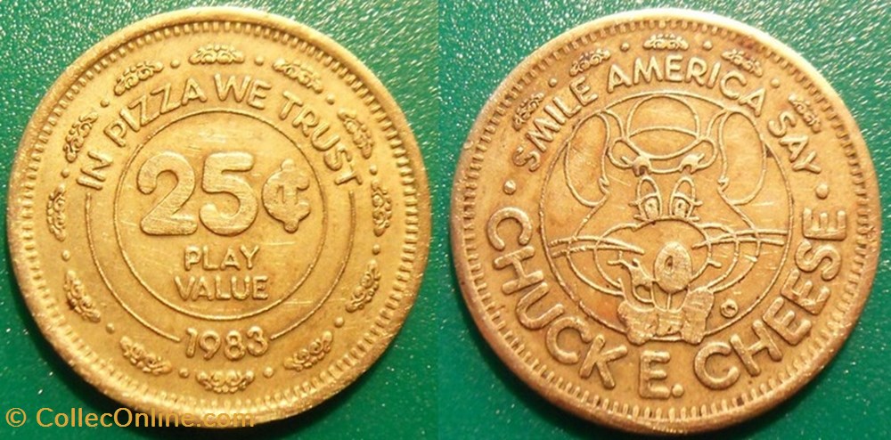 e- J etr USA Chuck E. Cheese monnaies jetons mereaux e j etr usa chuck e cheese