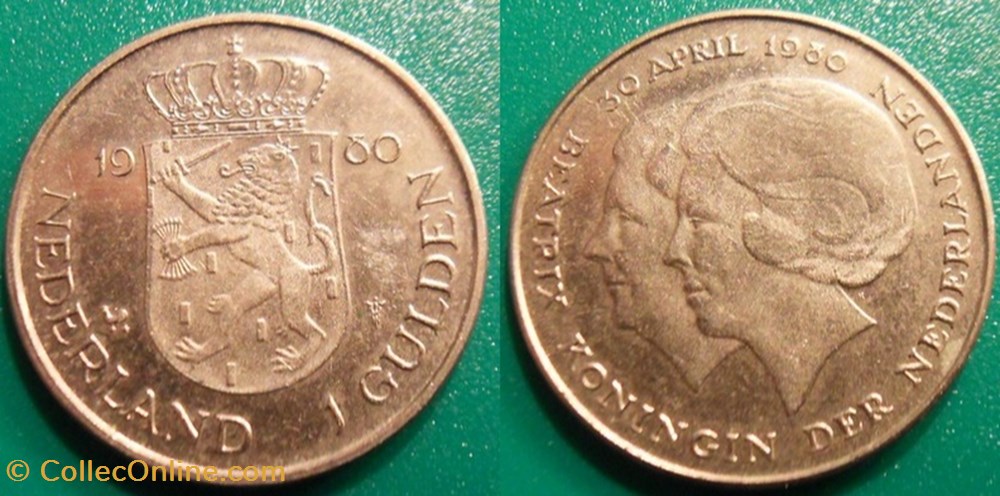 1 Gulden 1980 monnaies monde pays bas 1 gulden 1980