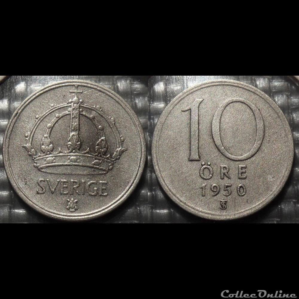 Suède 10 Ore 1950 TS monnaie antique romaine suede 10 ore 1950 ts