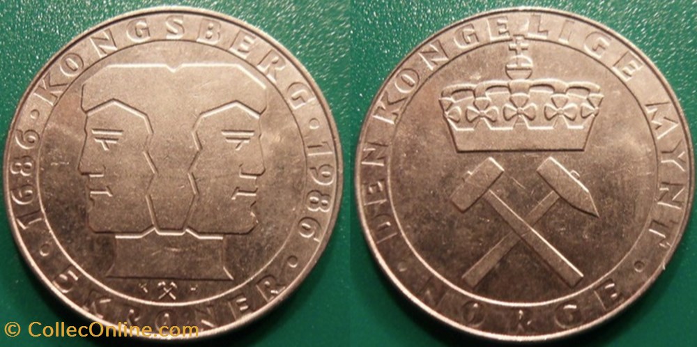 5 Kroner 1986 monnaie monde norvege 5 kroner 1986