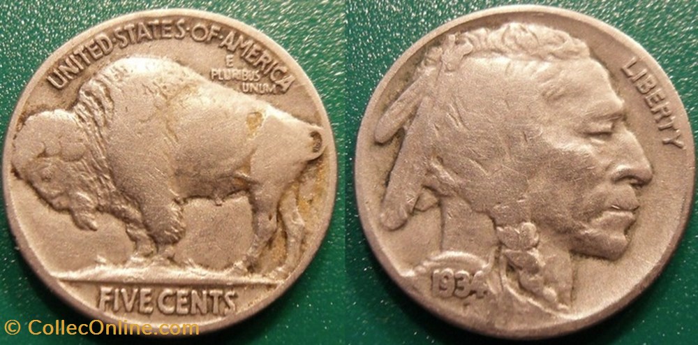 5 Cents 1934 monnaie monde etat uni 5 cents 1934