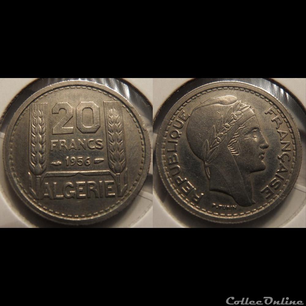 Algérie République Française 20 francs 1956 monnaie france colony algerie republique francaise 20 francs 1956