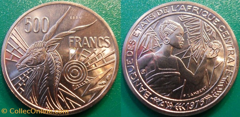 500 Francs 1976 ESSAI monnaie monde afrique centrale 500 francs 1976 essai