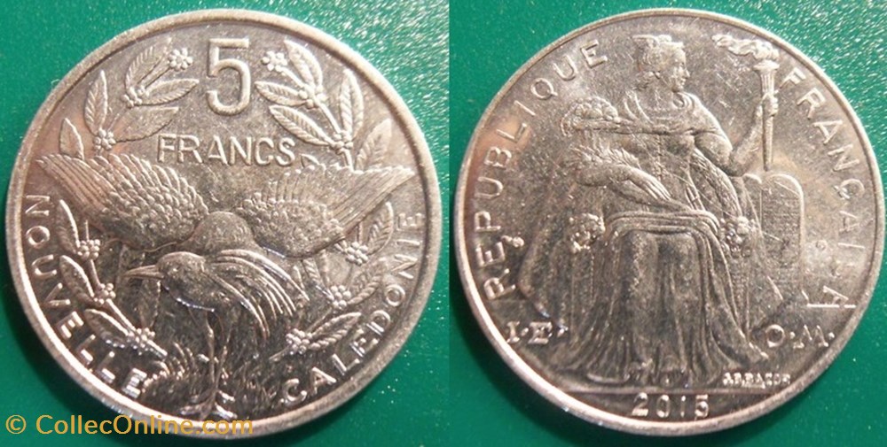 Nouvelle Calédonie 5 Francs 2015 IEOM monnaies colonies francaises nouvelle caledonie 5 francs 2015 ieom