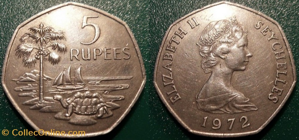 5 Roupies 1972 monnaie monde seychelle 5 roupies 1972