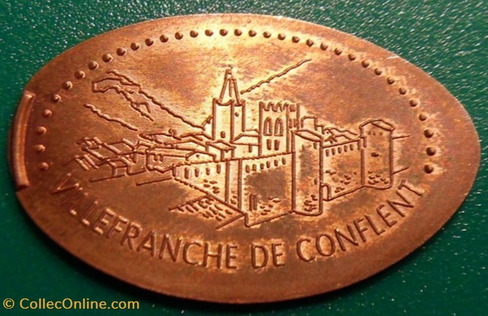 b- Jeton allongé Villefranche de Conflent monnaies jetons mereaux b jeton allonge villefranche de conflent